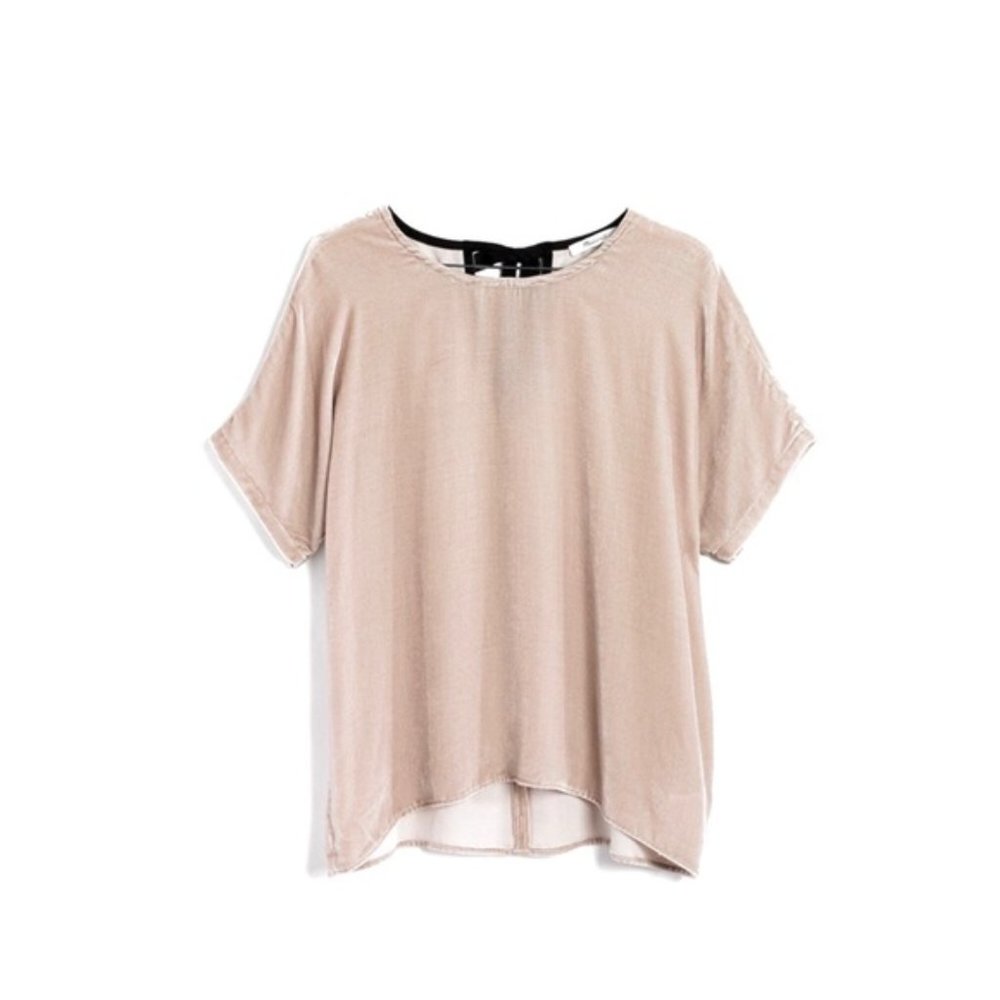 Madewell light pink crushed velvet tee!